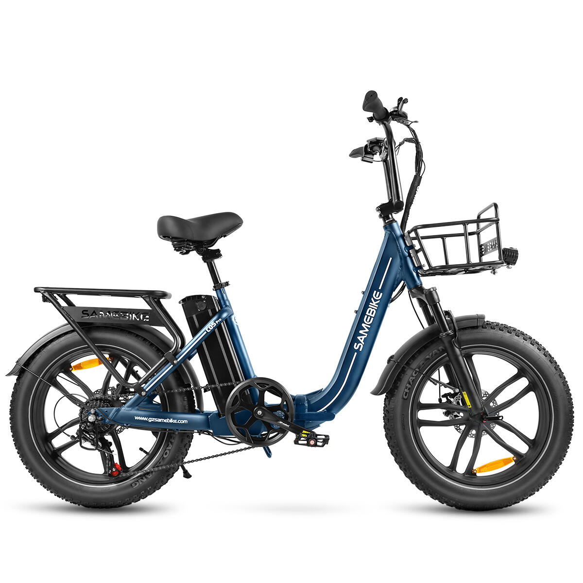 Vélo électrique pliant Samebike C05 Pro avec panier et batterie 36V13AH – Image 2