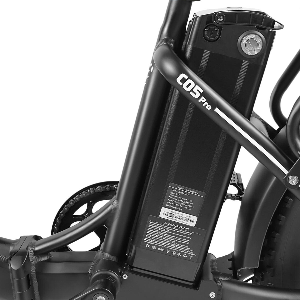 Vélo électrique pliant Samebike C05 Pro avec panier et batterie 36V13AH – Image 4