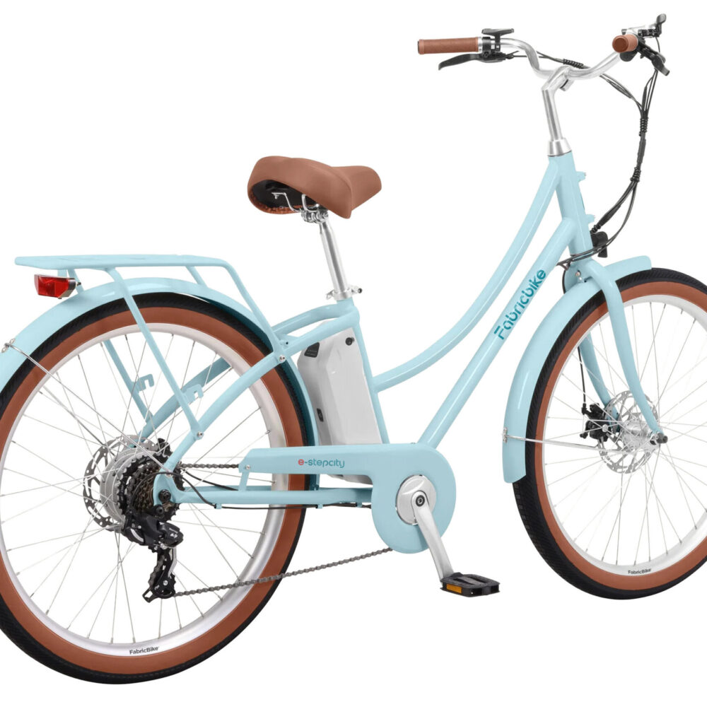 E-Stepcity Vélo Électrique – 250W, 36V, 60 km, Shimano 7V. Blue R/Basket
