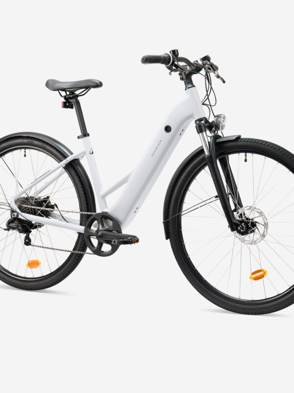 Vélo tout chemin électrique cadre bas, e-actv 100 gris perle