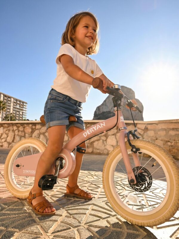 Vélo enfant 3-en-1 12 pouces - Draisienne - Avec roulettes - Rose