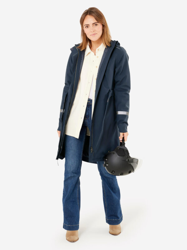 Trench femme imperméable avec capuche - vélo ville - bleu marine