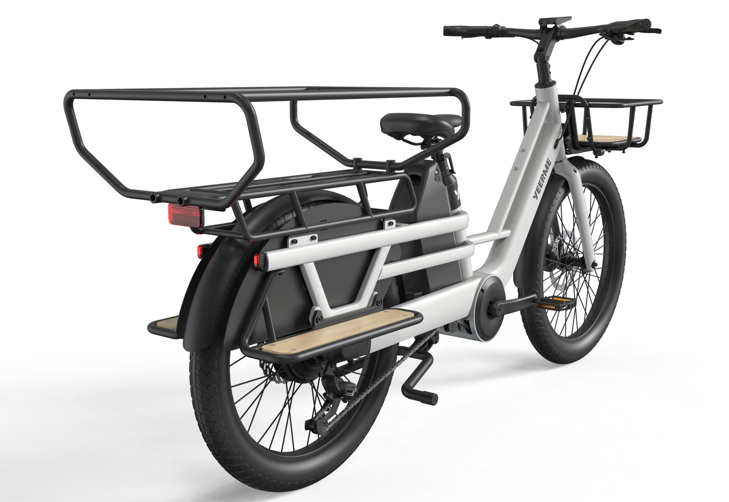 Vélo Cargo LongTail électrique YEEP.ME DAY CARGO 2 LR - Blanc 150Km Moteur 75Nm
