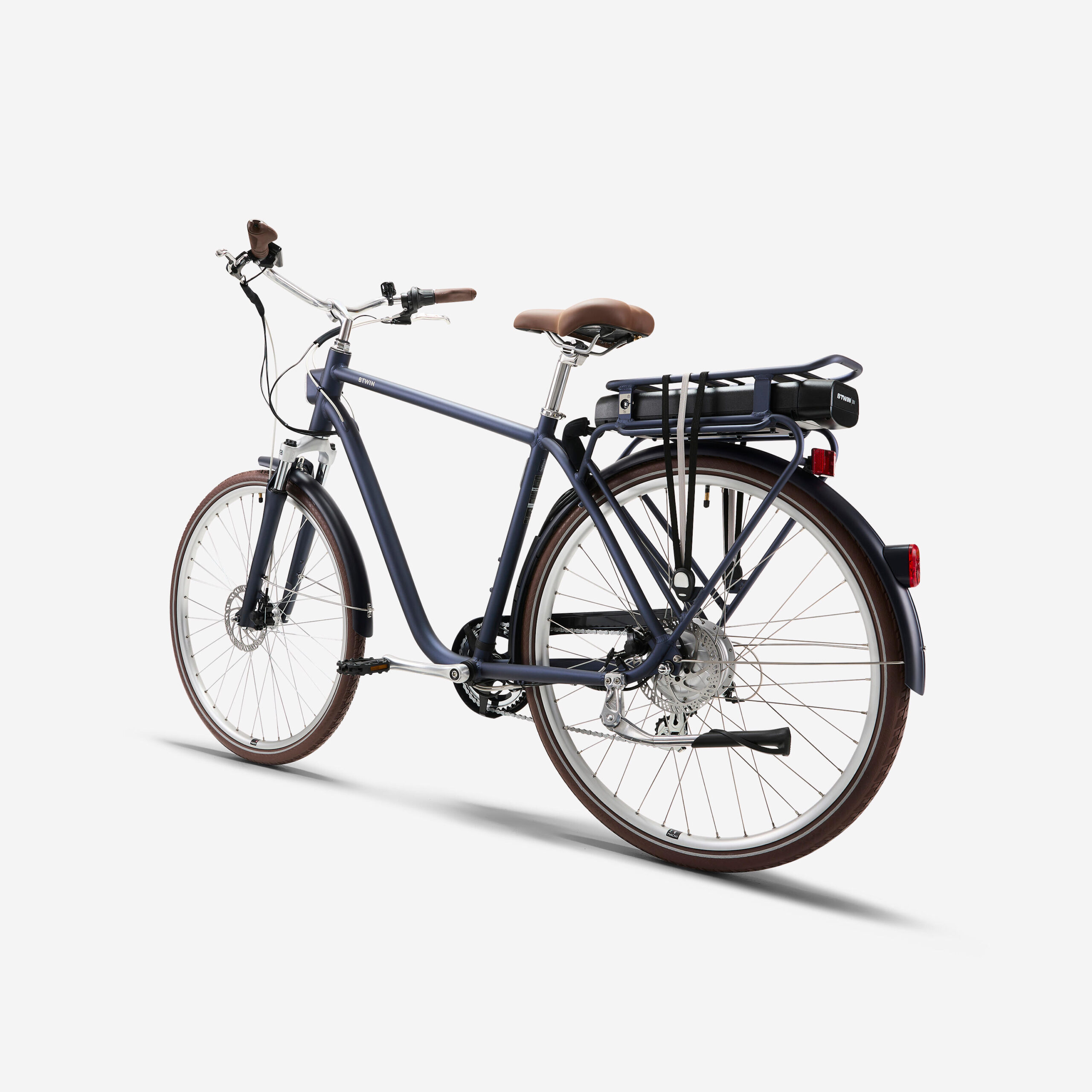 Seconde vie - Vélo de ville électrique elops 900 cadre haut bleu marine
