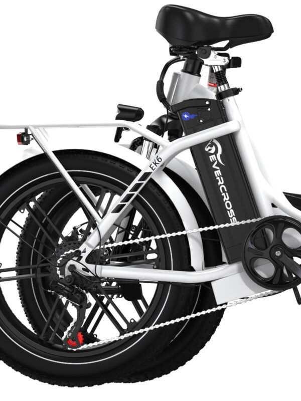 Vélo électrique pliable Adulte Fat tire 20*4.0 Batterie 13Ah- EK6 Blanc
