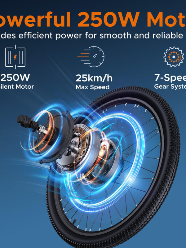 Vélo électrique HillMiles MileTrail 1, moteur 250 W, batterie 36 V 13 Ah