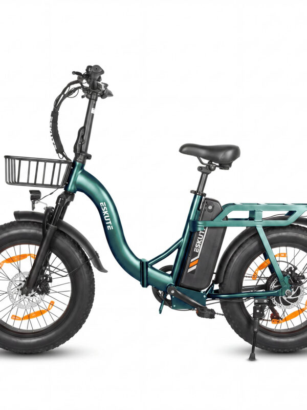 Vélo électrique pliable ESKUTE D202 avec panier avant et batterie 48 V 20,8 Ah