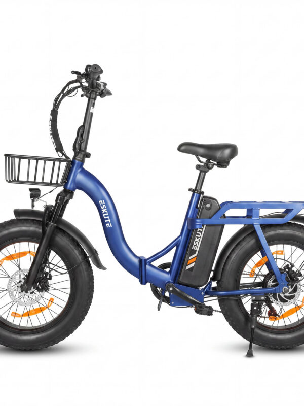 Vélo électrique pliable ESKUTE D202 avec panier avant et batterie 48 V 20,8 Ah