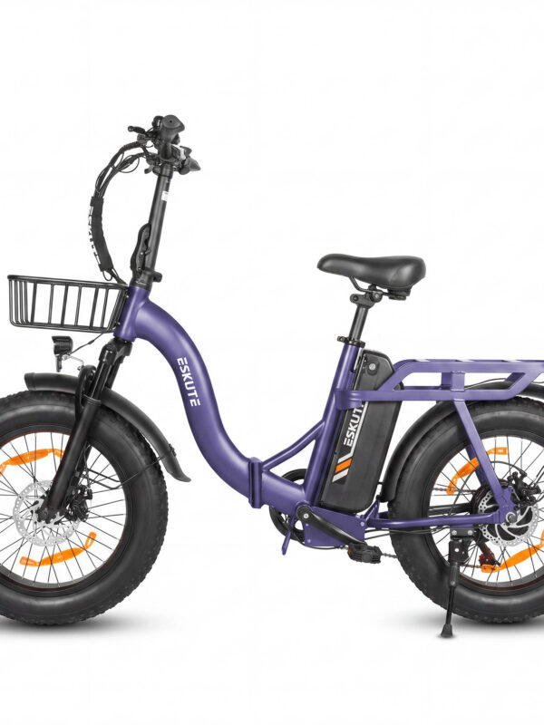 Vélo électrique pliable ESKUTE D202 avec panier avant et batterie 48 V 20,8 Ah