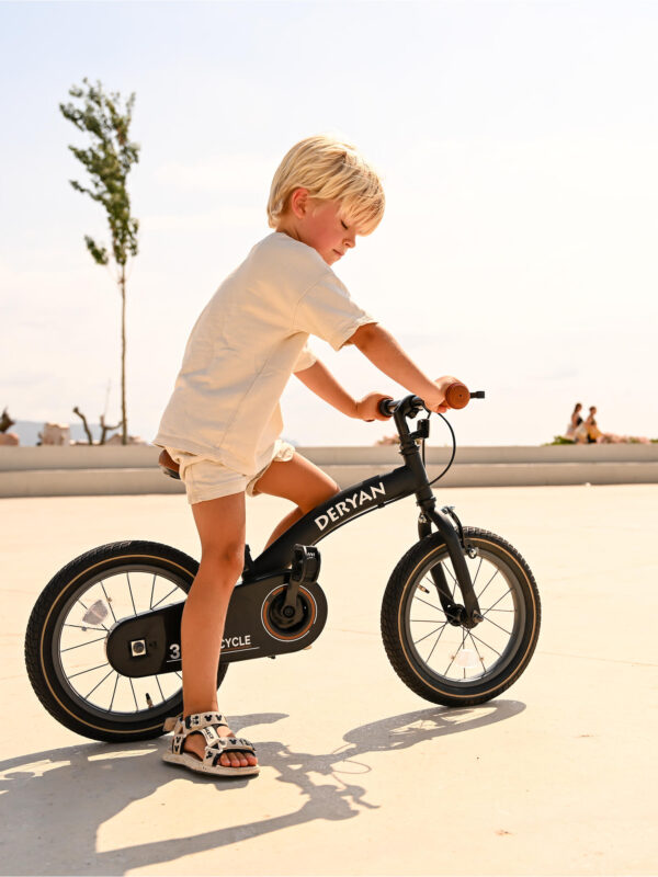 Vélo enfant 3-en-1 12 pouces - Draisienne - Avec petites roues - Noir