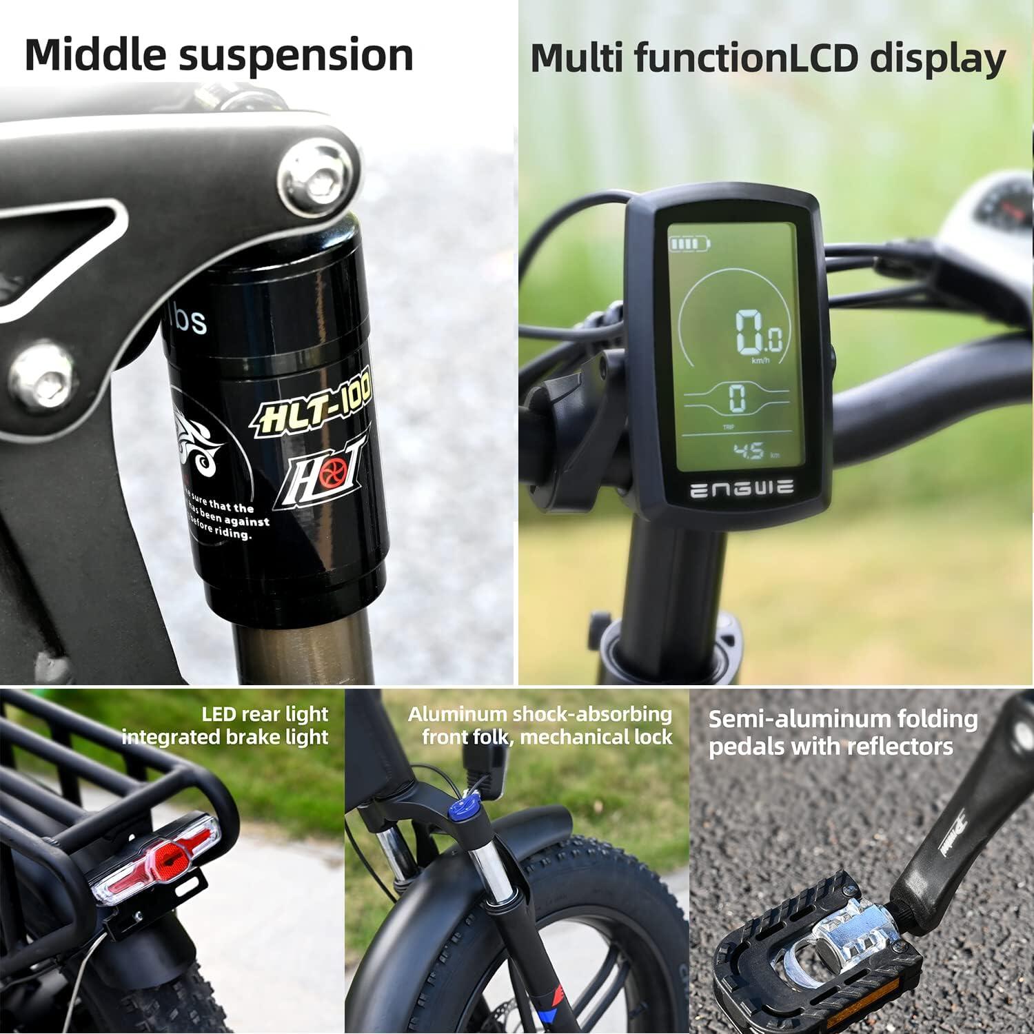 Vélo électrique pliable ENGWE ENGINE X 20" pour adultes, 48 V, 13 Ah