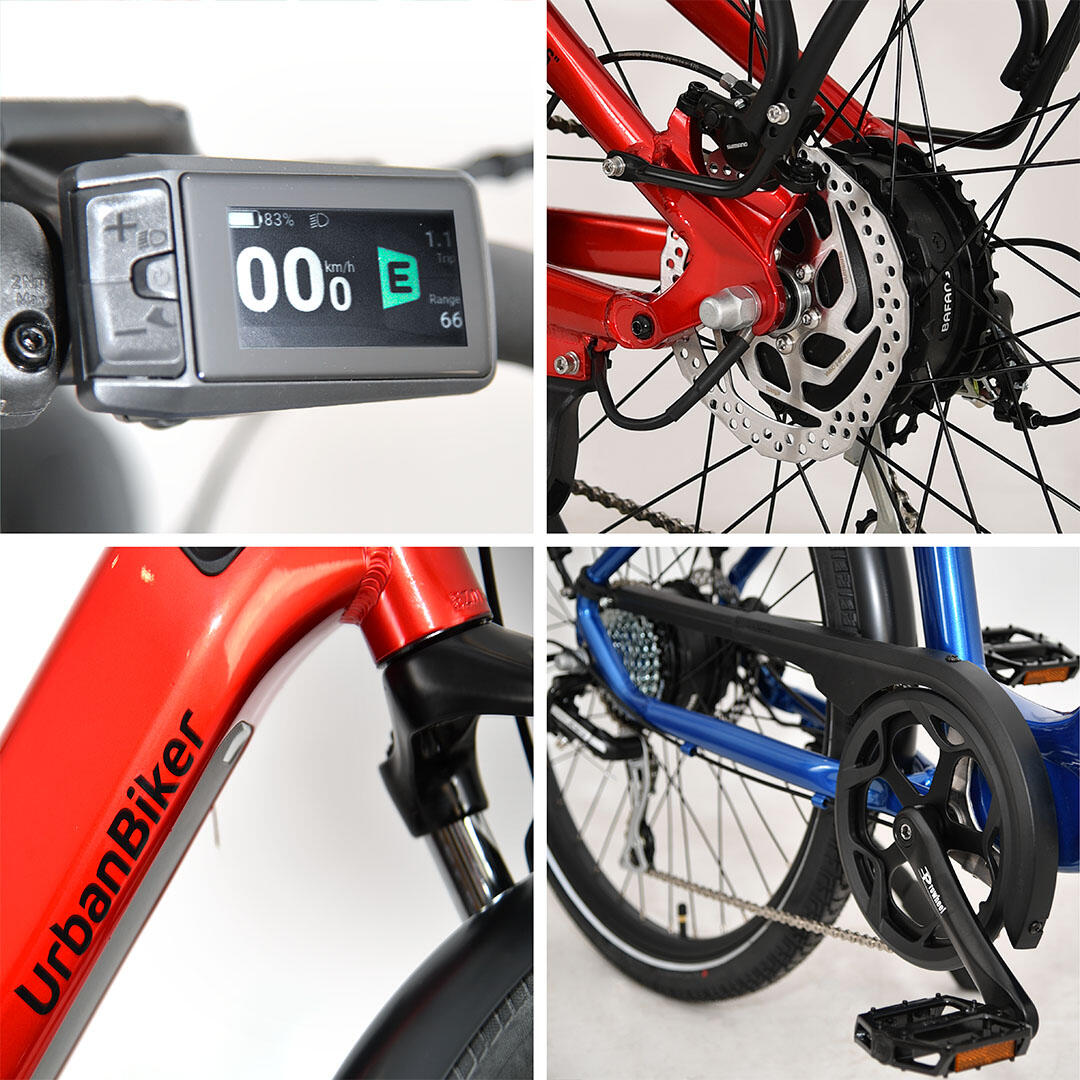 UB100B | Ebike Urbain Polyvalent | Autonomie jusqu'à 140 km | Rouge | 26" – Image 2