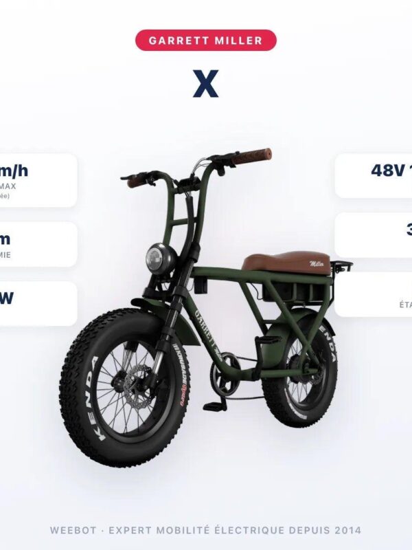 Fatbike Électrique Biplace Cargo Garrett Miller X Batterie Simple / Tout Terrain